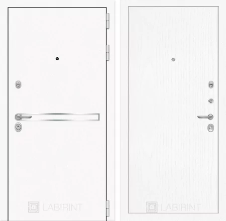 Дверь Лабиринт LINE WHITE 07 — Белое дерево