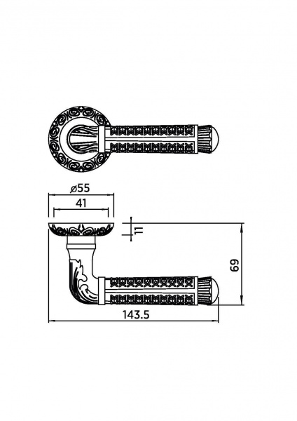 Ручка BUSSARE CASTELO A-74-20 ANT.BRASS (античная латунь)