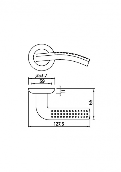 Ручка BUSSARE PRATICO A-09-10 CHROME/S.CHROME (никель)